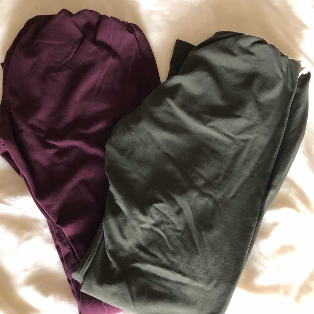 Two (2) pairs maternity leggings, medium